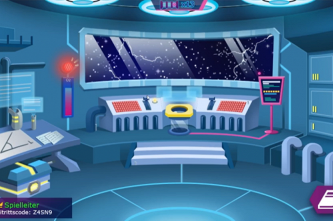 Screenshot aus dem Spiel "Space Transformers": Zu sehen ist das Innere eines Raumschiffes. 